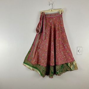 Reversible Upcycled Magic Sari Wrap Maxi Skirts